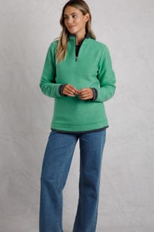 Beye 1/4 Zip Grid Fleece Grass Green