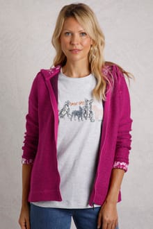 Chicoa Full Zip Macaroni Hoodie Magenta