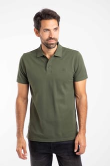 Giles Pique Polo Shirt Deep Lichen Green