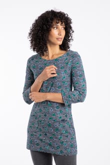 Charlotte Organic Cotton Printed Jersey Tunic Navy Blue