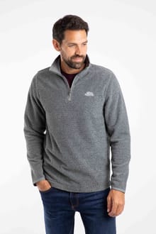 Errill 1/4 Zip Textured Fleece Frost Grey