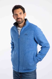 Shires Full Zip Grid Fleece Blue