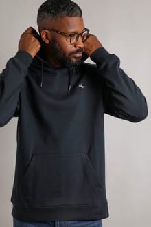 Hugo Eco Branded Popover Hoodie Navy