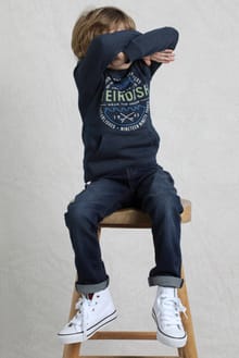 Kelvin Kids Graphic Hoodie Navy