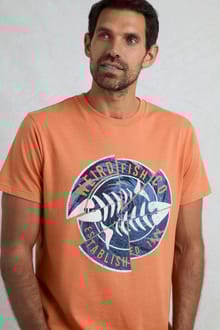 Vortex Front Print Graphic T-Shirt Mango