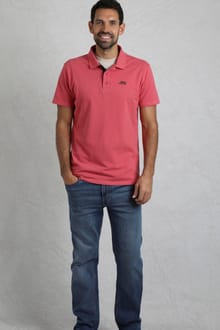 Miles Pique Polo Shirt Dark Pink