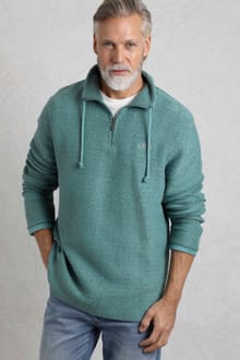 Cruiser 1/4 Zip Macaroni Sweatshirt Mineral Blue