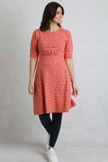 Cassandra Organic Cotton Jersey Swing Dress Crimson