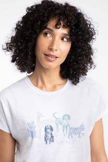 Walkies Front Print Graphic T-Shirt White