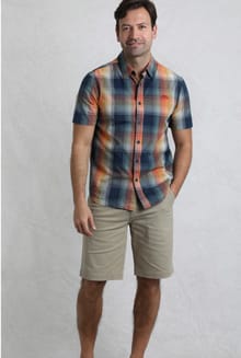 Judd Short Sleeve Check Shirt Ensign Blue