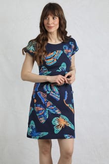 Tallahassee Printed Jersey Dress Dark Blue