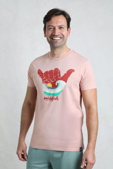 Hang Loose Eco Graphic T-Shirt Dusty Rose