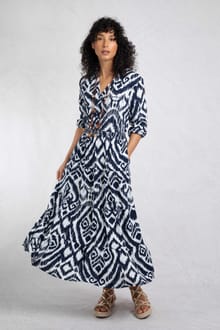 Himanshee Lenzing EcoVero™ Printed Viscose Maxi Dress Indigo