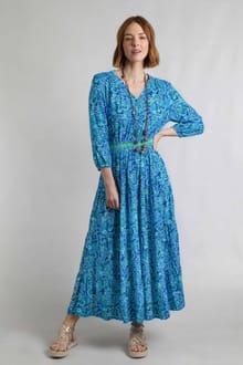 Himanshee Lenzing EcoVero™ Printed Viscose Maxi Dress Sea Green