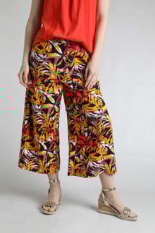 Mossa Printed Linen Rich Culottes Caramel