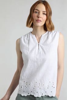 Poppy Scalloped Hem Blouse White