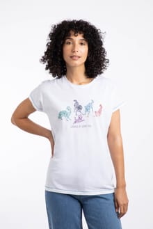 Go Fetch Front Print Graphic T-Shirt White