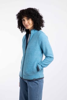 Ariana Full Zip Grid Fleece Sky Blue