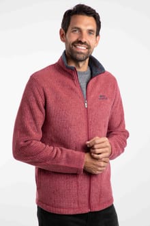 Shires Full Zip Grid Fleece Rhubarb