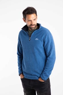 Errill 1/4 Zip Textured Fleece Blue Sapphire