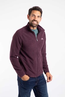 Merrill Full Zip Textured Fleece Aubergine