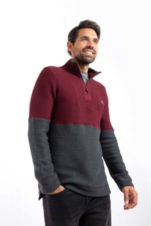 Kielder 1/4 Zip Limited Edition Macaroni Sweatshirt Antique Cherry