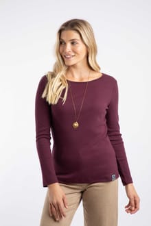 Maine Long Sleeve Outfitter T-Shirt Aubergine