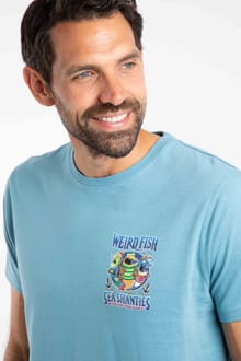 Sea Shanties Back Print Artist T-Shirt Smoked Blue