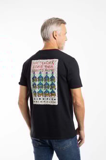 Hey Teacher Back Print Artist T-Shirt Black