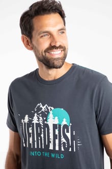 Into The Wild Front Print Graphic T-Shirt Navy