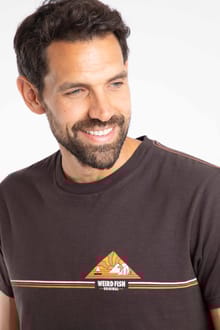 Pyramid Vista Chest Stripe Graphic T-Shirt Chocolate