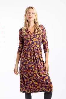 Isolde Printed Jersey Midi Dress Night Blue