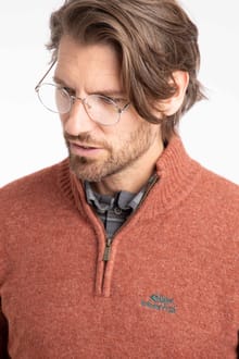 Altwood 1/4 Zip Jumper Rust Leaves