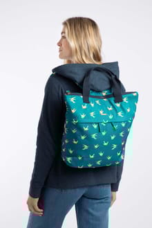 Ekora Printed Polyester Backpack  Deep Teal