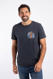 Doctor Hoot Back Print Artist T-Shirt Navy