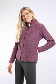Faire Full Zip Textured Fleece Aubergine