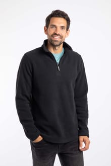 Newport 1/4 Zip Ribbed Fleece Black
