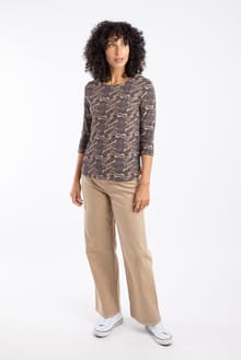 Rachel Printed Jersey T-Shirt Tan