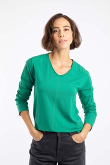 Topia Broderie Sleeve Outfitter Top Green Ivy