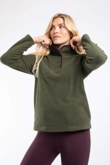 Harriet Funnel Neck Microfleece Deep Lichen Green