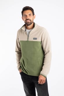 Tristan 1/4 Zip Colour Block Microfleece Artichoke