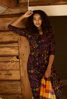 Isolde Printed Jersey Midi Dress Nightshade