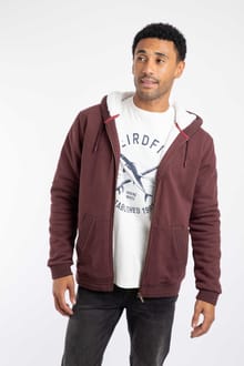 Camborne Borg Lined Full Zip Hoodie Bitter Chocolate