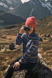 Rochelle Full Zip Printed Microfleece Deep Sea Blue