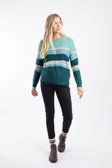 Chiltern Intarsia Knitted Jumper  Deep Teal