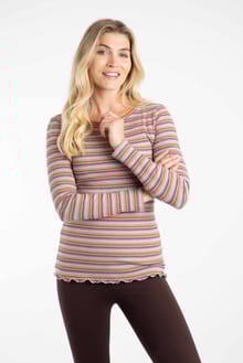 Thorne Ribbed Long Sleeve Top Garnet