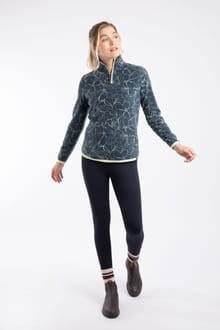 Reena 1/4 Zip Printed Microfleece Moonlight Blue
