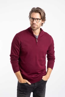Frederick 1/4 Zip Fine Knit Jumper Port