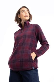 Reena 1/4 Zip Printed Microfleece Aubergine