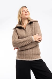Reza 1/4 Zip Knitted Jumper Putty